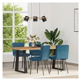 vidaXL Esszimmerstühle 4 Stk. Blau Samt