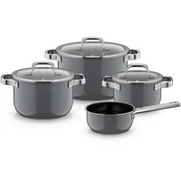 WMF Kochtopfset Fusiontec Mineral, Grau, Metall, 4-teilig, 30x33x60 cm, Kochen, Töpfe, Topfsets