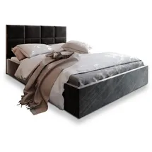 masseno Polsterbett, Schwarz, Holz, 140x200 cm, Schlafzimmer, Betten, Polsterbetten