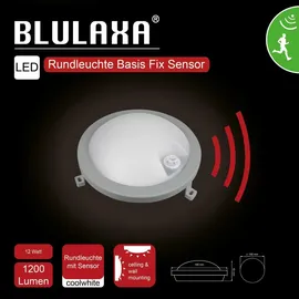 Blulaxa Rund-Leuchte Kunststoff 12W 1200lm IP54 grau