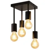 CBJKTX ZMH Deckenlampe 4 Flammig eckig schwarz