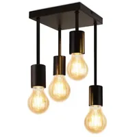 CBJKTX ZMH Deckenlampe 4 Flammig eckig schwarz