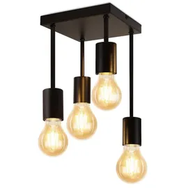 CBJKTX ZMH Deckenlampe 4 Flammig eckig schwarz