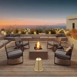 luxuskollektion Bealife Gartenmöbel Set Balkon 2 Personen Grau - Grau