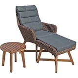 Gravidus Lounger-Set Gartenstuhl Gartenliege Lounge Hocker Sessel Tisch inkl. Auflagen