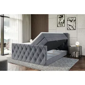 altdecor Boxspringbett AMAY-Z KING - 160x200 - H3/H4 - Dunkelgrau