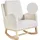 Beliani Schaukelsessel ALSTA Bouclé 68 x 100 x 100 cm Cremeweiß