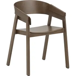 Cover Stuhl dunkelbraun mit Armlehnen