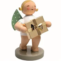 Wendt & Kühn Engel mit Geschenk 6 cm braun