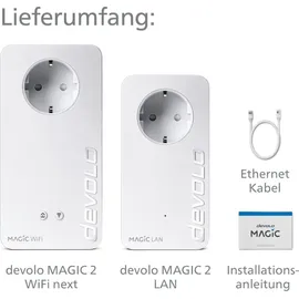 devolo Magic 2 WiFi next Starter Kit 2400 Mbps 2 Adapter 8614