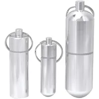 3er Set Mini Pillen Dose, wasserdichte Tablettenbox Aluminium mit Schlüsselring für Outdoor, Reisen, Camping