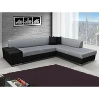 JVmoebel Ecksofa Design Ecksofa Schlafsofa Bettfunktion Couch Leder Textil Polster, Made in Europa grau|schwarz