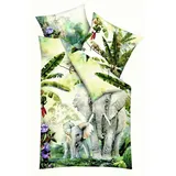 KAEPPEL Bettwäsche Elephants grün 135x200+80x80 cm)
