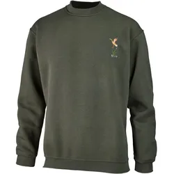 Hubertus Herren-Rundhals-Pullover, oliv, 3XL