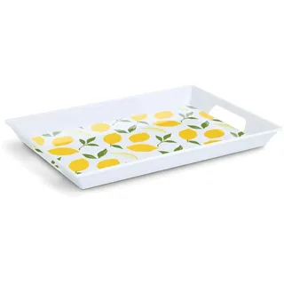Zeller Tablett Lemons 50x35 cm Kunststoff Weiß