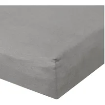BettwarenShop Spannbettlaken Jersey-Baumwolle-Elasthan 120 x 200 - 130 x 220 cm grau