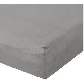 BettwarenShop Spannbettlaken Jersey-Baumwolle-Elasthan 120 x 200 - 130 x 220 cm grau