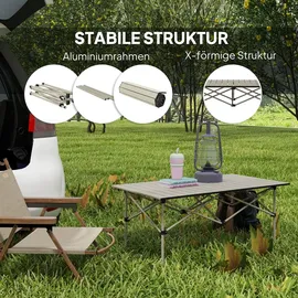 Outsunny Campingtisch Klapptisch Khaki