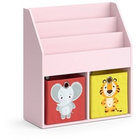 Vicco Kinderregal Luigi, 72 x 79 cm mit Faltboxen (Elefant, Tiger)