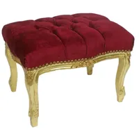Casa Padrino Barock Fußhocker 50 x 35 x 40 cm Bordeauxrot/Gold