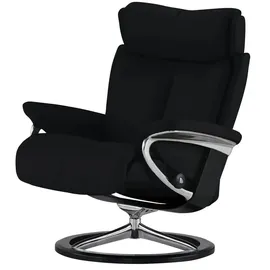 Stressless Relaxsessel Leder 91 x 112 x 84 cm Schwarz mit Hocker
