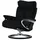 Stressless Relaxsessel Leder 91 x 112 x 84 cm Schwarz mit Hocker