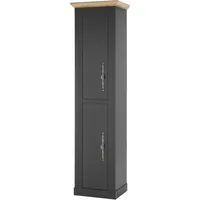OTTO home Stauraumschrank OTTO HOME "WESTMINSTER, Badschrank im Landhausstil, Schrank mit Metallgriffen", grau (grau dunkel), B:53cm H:203cm T:40cm, Schränke, Stauraumschrank, in 2 Farben verfügbar, mit Stauraum hinter Drehtüren