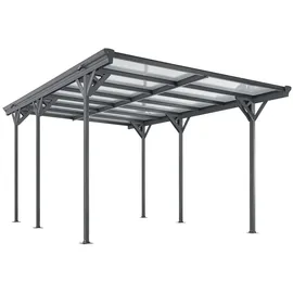 Juskys Carport mit Flachdach 3,05 x 5,03 m anthrazit
