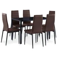 VidaXL 7-tlg. Essgruppe Braun