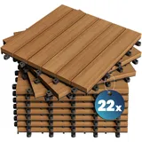 CASARIA Holzfliesen Akazie 30 x 30 cm braun