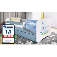 raumhirsch furniture Kinderbett Elefant 80 x 180 cm Holzwerkstoff blau