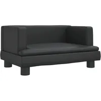 vidaXL Kindersofa Schwarz 60x40x30 cm Kunstleder