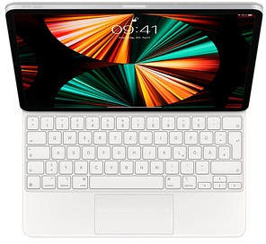 Apple Magic Keyboard Tablet-Tastatur weiß geeignet für Apple iPad Pro 12,9" 3. Gen (2018), Apple iPad Pro 12,9" 4. Gen (2020), Apple iPad Pro 12,9" 5. Gen (2021), Apple iPad Pro 12,9" 6. Gen (2022)