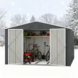 Metall Gartenhaus Geräteschuppen Satteldach 10*8ft incl. Fundament