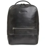 NEGOTIA Alpha - Leder Rucksack Wasserdicht - 16" Business Rucksack Mit Laptopfach Für Damen & Herren - Rucksack aus Nappa Leder - Schwarz - Schwarz