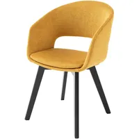 Riess-Ambiente Stuhl NORDIC STAR senfgelb Strukturstoff Massivholz schwarz mit