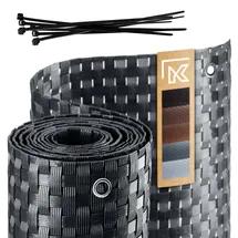 Kadax Balkonverkleidung 100 x 400 cm Anthrazit Rattan