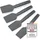 Fackelmann Statement Spachtel für Raclette 4er Set – Schaber mit ergonomischem Griff und Daumenmulde – Raclett-Schieber im praktischen 4 Stk Bundle – ca. 15,5 x 4 x 1 cm, Grau