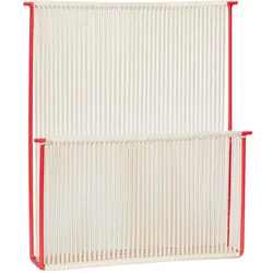 Hübsch Interior - Wand-Magazinhalter, natur / rot