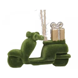 Chic Antique Baumschmuck Roller mit Geschenk, H5/L7/B3 cm, moosgrün