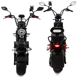Rolektro Rolektro, E-Chopper 45, Schwarz, 45 km/h, 2 x 60V-25,6Ah Lithium-Akku, 3000 Watt - Schwarz