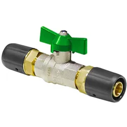 Steckfitting, Pipetec, Kugelhahn für Trinkwasser, grün, DVGW-Zulassung (Ausführung: 20 mm)