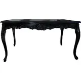 Casa Padrino Barock Esstisch Schwarz mit Glasplatte - Esszimmer Tisch - alle Grössen - Schwarz