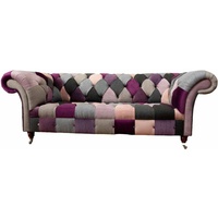 JVmoebel Chesterfield-Sofa, Sofa Chesterfield Klassisch Design Wohnzimmer Sofas Textil bunt