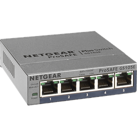 Netgear GS105E 5-Port Gigabit Ethernet (10/100/1000) Grau
