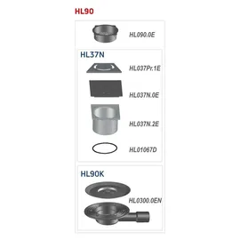 Ferrari Srl HL Hutterer & Lechner HL90, Balkon- und Terrassenablauf, DN40/50, waagrecht, 123x123mm, 115x115mm, 1 Stk.