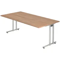 Bümö Schreibtisch Nussbaum, Nachbildung,Nussbaum, Rechteckig, 200x72x100 cm, FSC Mix,