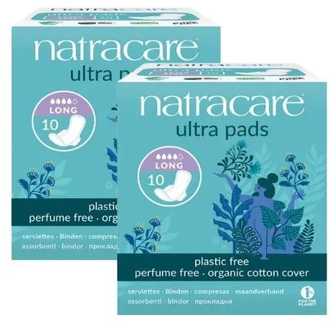 Natracare ultra Damenbinden 'lang' mit Flügel Duo 2x10 St