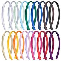 luxuskollektion 18er Set Satin Stirnbänder 1cm - Rutschfestes Haarreifen-Set für