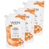 VANDINI 3x Energy Seife Nachfüllbeutel Orangenblüte Duft - Made in Germany Flüssigseife Nachfüllbeutel vegan - Handseife Nachfüllbeutel reinigt sanft - Liquid hand soap refill